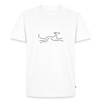 Windhund - Männer Premium Bio T-Shirt - Weiß - Vorne - Nico (187cm)