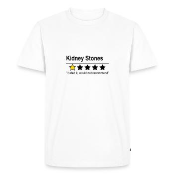 Kidney stones - not recommended - urine urination - Men's Premium Organic T-Shirt - white - Front - Nico (187cm)