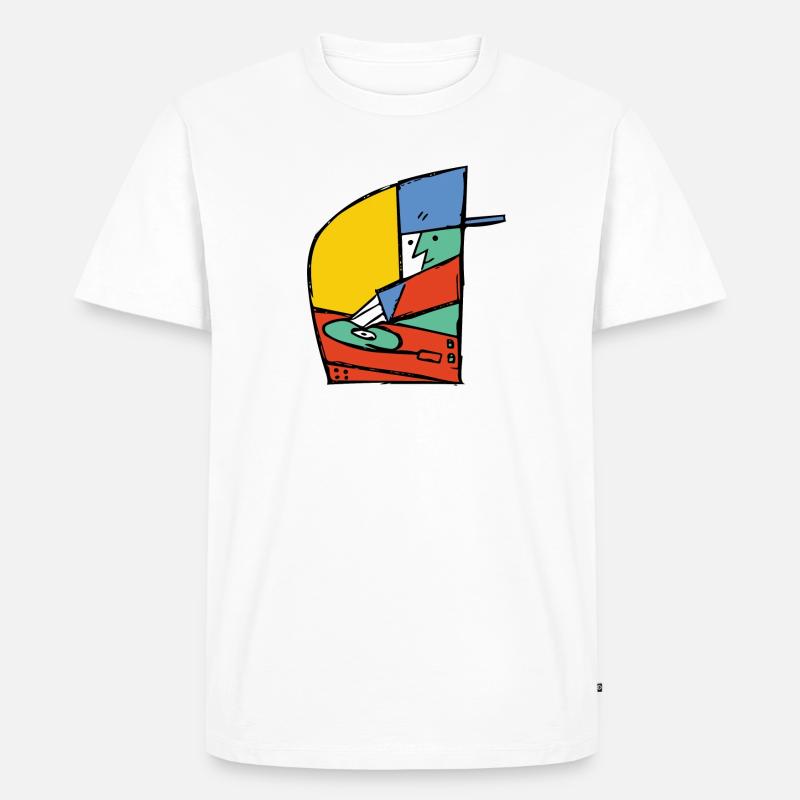 Deejay - Männer Premium Bio T-Shirt - Weiß