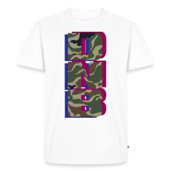 DNB Camo Vert Original Junglist Drum n Bass - T-shirt Premium bio Homme - blanc - Devant - Nico (187cm)