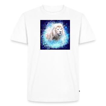 white lion,lion,poster,graffiti,blue - Men's Premium Organic T-Shirt - white - Front - Nico (187cm)
