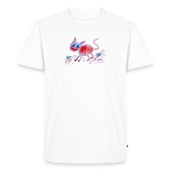 Chat du Cheshire, Peinture Abstraite - T-shirt Premium bio Homme - blanc - Devant - Nico (187cm)
