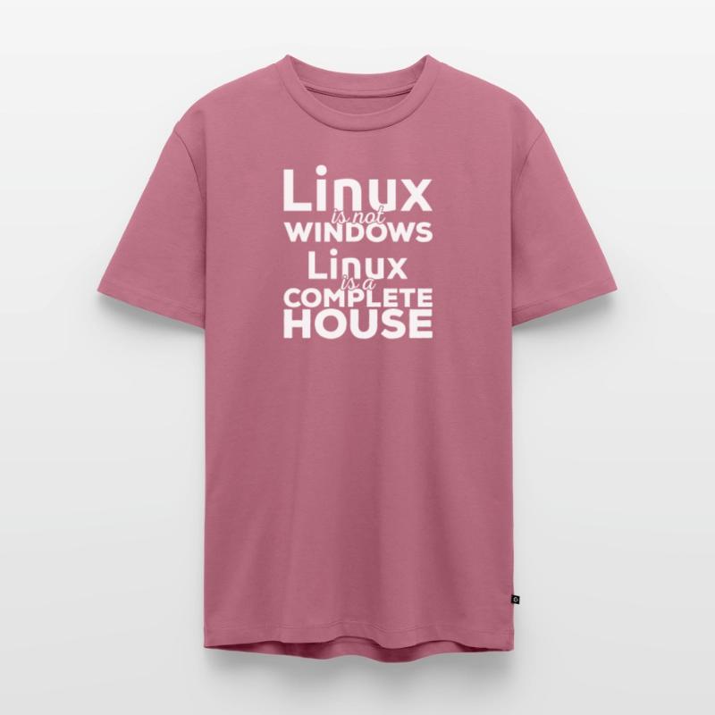Linux est pas Windows! Linux est une maison complète! T-shirt Premium bio Homme