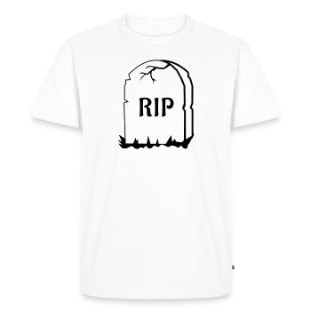 Rest in Peace Grabstein - Männer Premium Bio T-Shirt - Weiß - Vorne - Nico (187cm)