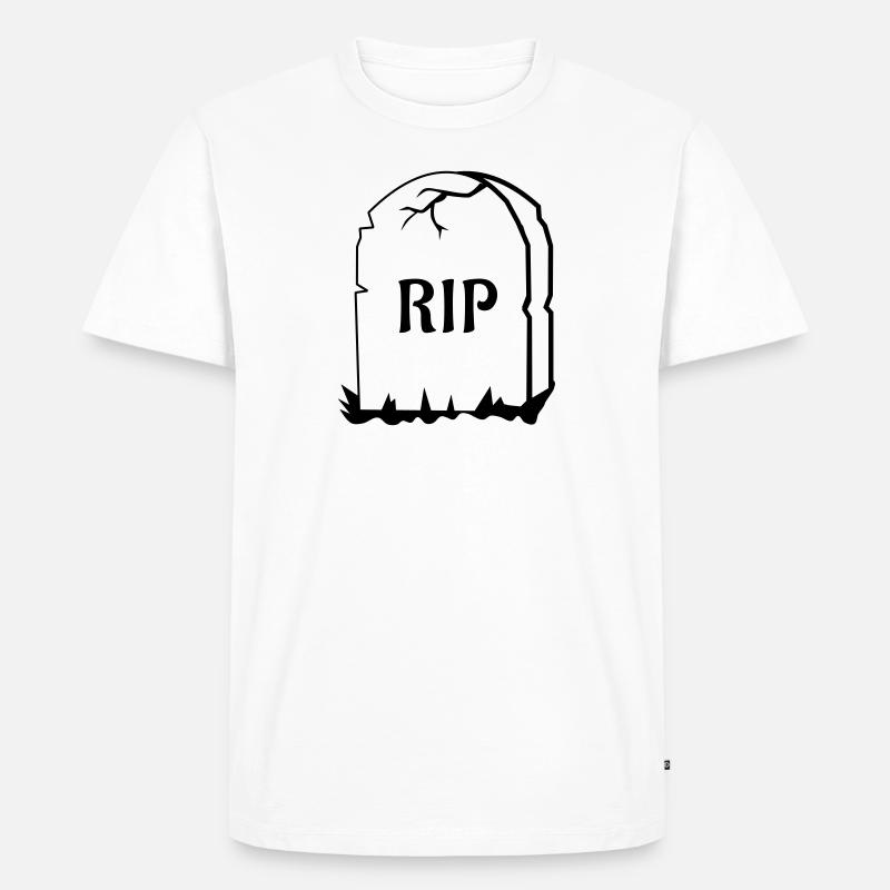 Rest in Peace Grabstein - Männer Premium Bio T-Shirt - Weiß