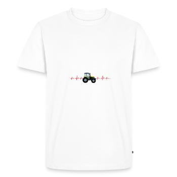 Battement de cœur du tracteur - T-shirt Premium bio Homme - blanc - Devant - Nico (187cm)
