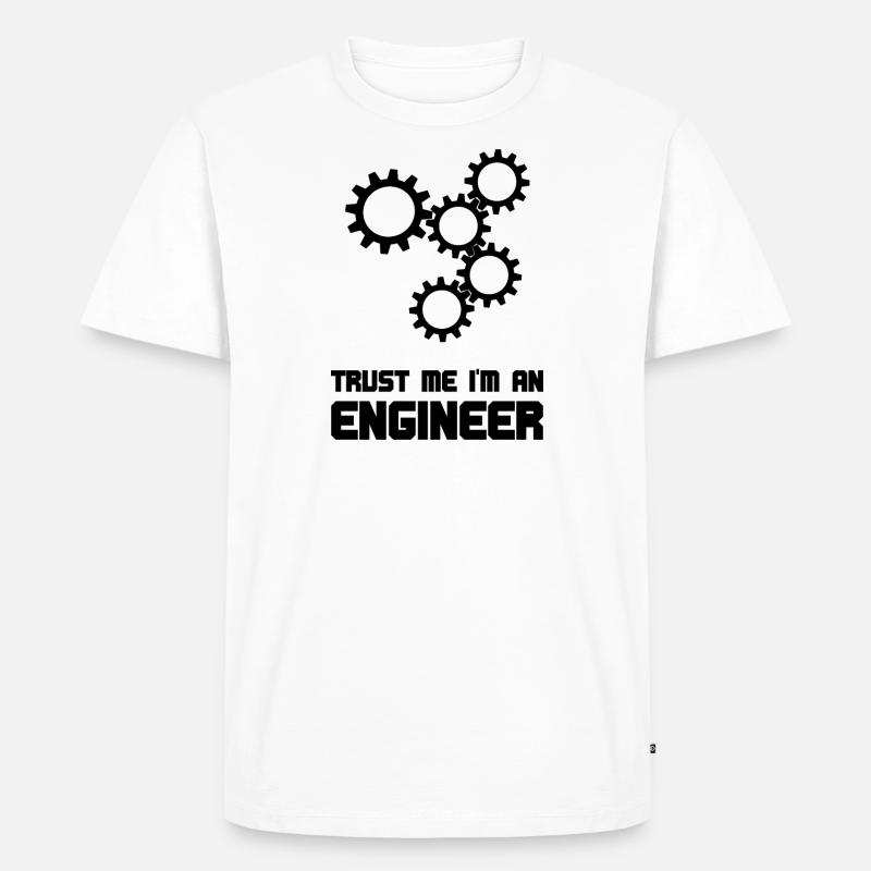 Zahnrad Engineer - Männer Premium Bio T-Shirt - Weiß