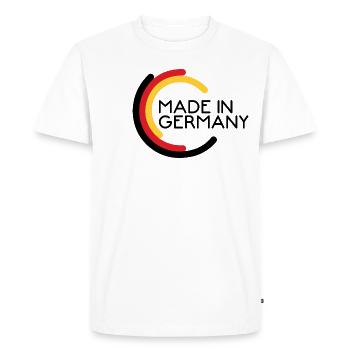 Fabriqué en Allemagne - T-shirt Premium bio Homme - blanc - Devant - Nico (187cm)