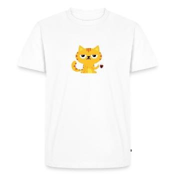 Caffeine Coffee Cat Morning Muffle Saying Cup - Men's Premium Organic T-Shirt - white - Front - Nico (187cm)