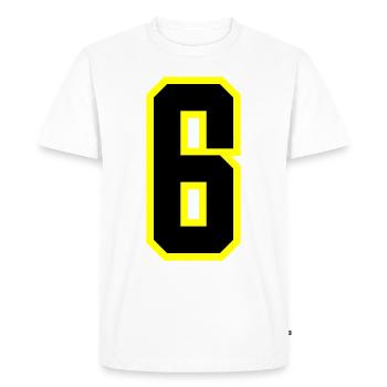 Justaucorps à 6 chiffres - T-shirt Premium bio Homme - blanc - Devant - Nico (187cm)