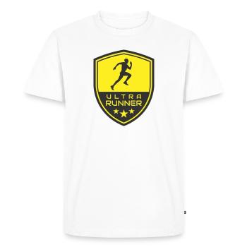 LOGO DE L’ULTRA RUNNER - T-shirt Premium bio Homme - blanc - Devant - Nico (187cm)