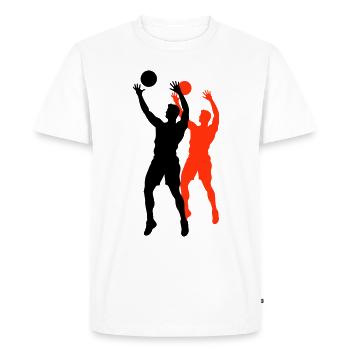 Silhouette de joueur de volley-ball - T-shirt Premium bio Homme - blanc - Devant - Nico (187cm)