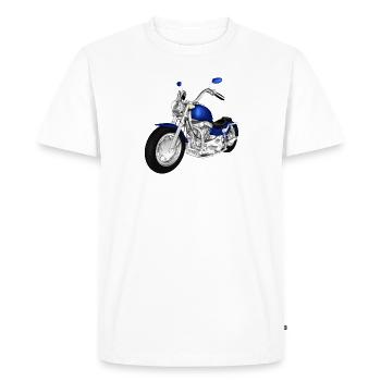 moto bleue - T-shirt Premium bio Homme - blanc - Devant - Nico (187cm)