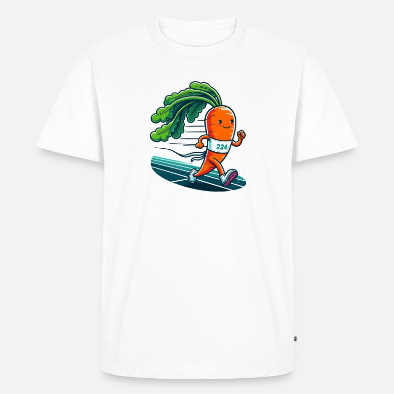 Carotte en cours d’exécution - T-shirt Premium bio Homme - blanc
