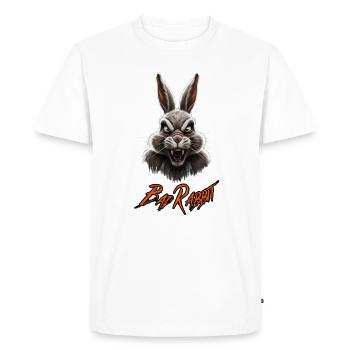 Bad Rabbit - Cool Funny Bunny Fun Motif - Men's Premium Organic T-Shirt - white - Front - Nico (187cm)