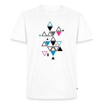 graphic pattern of triangles - Men's Premium Organic T-Shirt - white - Front - Nico (187cm)