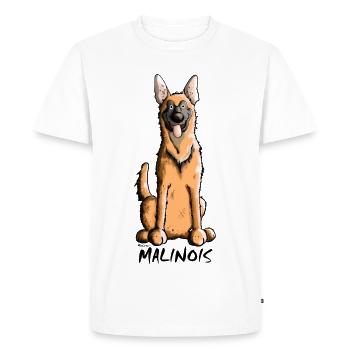 Drôle Malinois Chien - T-shirt Premium bio Homme - blanc - Devant - Nico (187cm)