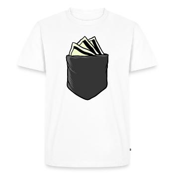 Argent Cash Pocket - T-shirt Premium bio Homme - blanc - Devant - Nico (187cm)