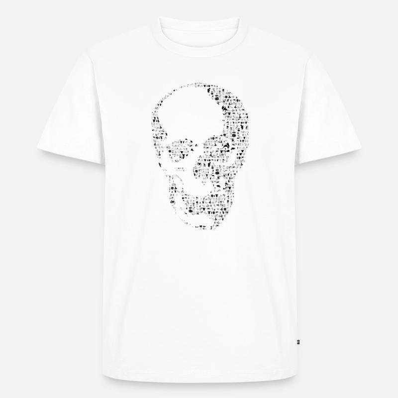 Schädel - Männer Premium Bio T-Shirt - Weiß