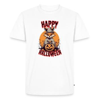 Renard mignon avec costume de sorcière Halloween - T-shirt Premium bio Homme - blanc - Devant - Nico (187cm)
