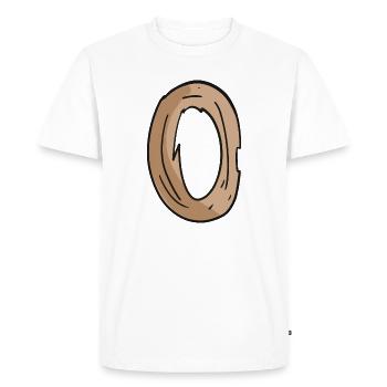 Lettre O Bois Lettre En Bois - T-shirt Premium bio Homme - blanc - Devant - Nico (187cm)