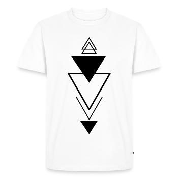 Triangular symbol (black) - Men's Premium Organic T-Shirt - white - Front - Nico (187cm)