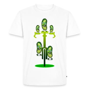 CYCLING CYCLIST CUCUMBER FAMILY - Men's Premium Organic T-Shirt - white - Front - Nico (187cm)