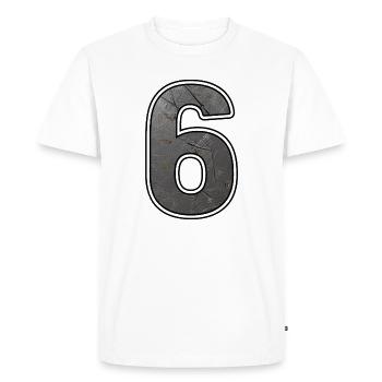Six Metal Texture - Men's Premium Organic T-Shirt - white - Front - Nico (187cm)