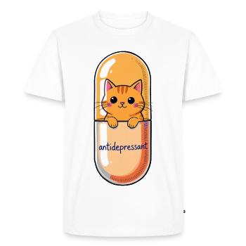 Cute Cat Capsule – Mood Booster Cartoon - Men's Premium Organic T-Shirt - white - Front - Nico (187cm)