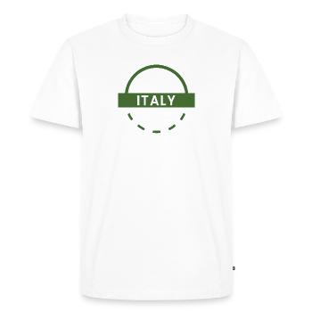 Italy Green Badge Retro Style - Men's Premium Organic T-Shirt - white - Front - Nico (187cm)