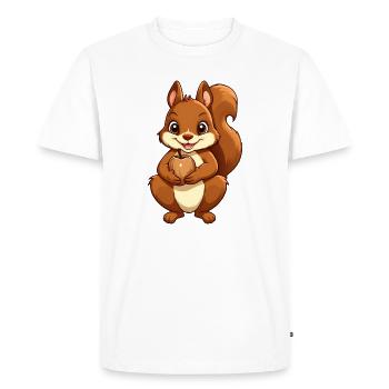 Écureuils en automne - T-shirt Premium bio Homme - blanc - Devant - Nico (187cm)