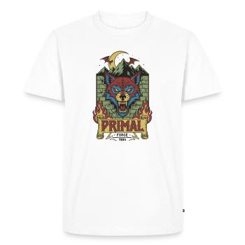 Primal Wolf Forge 1984 - Men's Premium Organic T-Shirt - white - Front - Nico (187cm)
