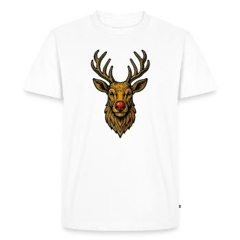Vintage Christmas Reindeer - Men's Premium Organic T-Shirt - white - Front - Nico (187cm)