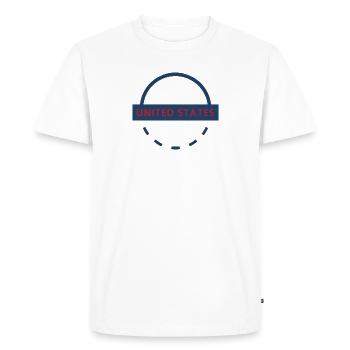 Bannière ronde de l’emblème des États-Unis - T-shirt Premium bio Homme - blanc - Devant - Nico (187cm)