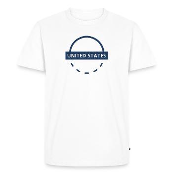 United States Arc Emblem - Men's Premium Organic T-Shirt - white - Front - Nico (187cm)