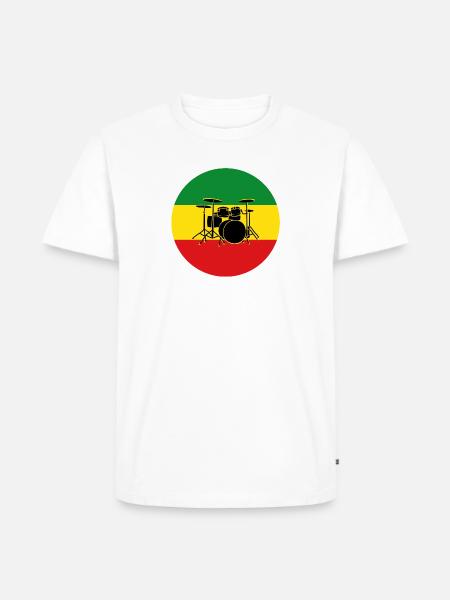 Reggae-Trommeln Silhouette - Männer Premium Bio T-Shirt - Weiß