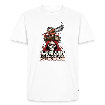 Horror Movies Skull and Saw - Men's Premium Organic T-Shirt - white - Front - Nico (187cm)