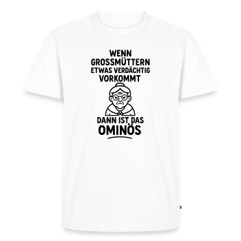 Ominous granny granny suspicious pun - Men's Premium Organic T-Shirt - white - Front - Nico (187cm)