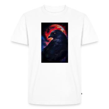 Raven in front of fire moon - Men's Premium Organic T-Shirt - white - Front - Nico (187cm)