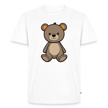 Illustration de l’ours en douceur Velours Brown - T-shirt Premium bio Homme - blanc - Devant - Nico (187cm)