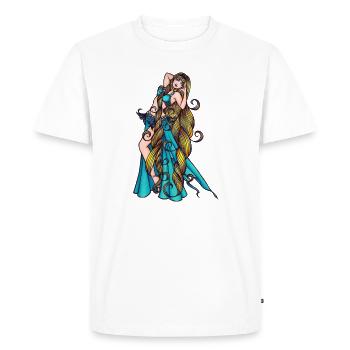 Azure Belly Dancer Aquarius with Long Hair - Men's Premium Organic T-Shirt - white - Front - Nico (187cm)