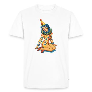 Pastel Circus Clown Portrait - Men's Premium Organic T-Shirt - white - Front - Nico (187cm)