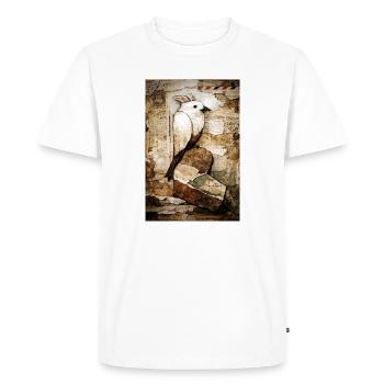 White Parrot in Vintage Collage - Men's Premium Organic T-Shirt - white - Front - Nico (187cm)
