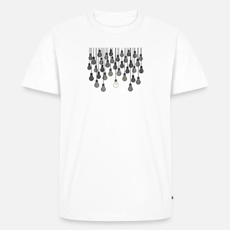 Graues Glühbirnen-Array mit einzigartiger Helligkeit - Männer Premium Bio T-Shirt - Weiß