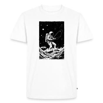 La pêche des astronautes dans l’espace - T-shirt Premium bio Homme - blanc - Devant - Nico (187cm)