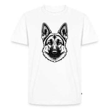 Inkline German Shepherd Head - Men's Premium Organic T-Shirt - white - Front - Nico (187cm)