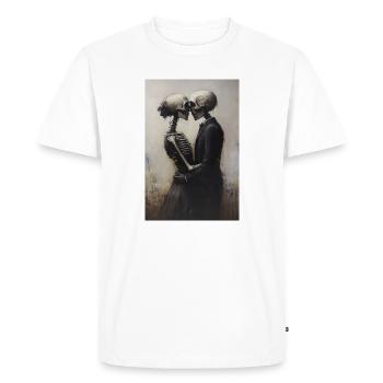 Couple squelette dans le brouillard - T-shirt Premium bio Homme - blanc - Devant - Nico (187cm)