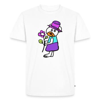 Teddy Teddy Ours en peluche Enfants fleurs Fleurs Maman Fête des Mères - T-shirt Premium bio Homme - blanc - Devant - Nico (187cm)