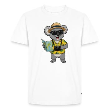 Koala Travel Photographer with Camera - Men's Premium Organic T-Shirt - white - Front - Nico (187cm)