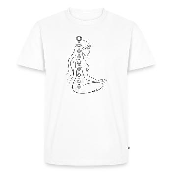 Chakra Yoga Meditation - Spiritual Lotus Woman - Men's Premium Organic T-Shirt - white - Front - Nico (187cm)